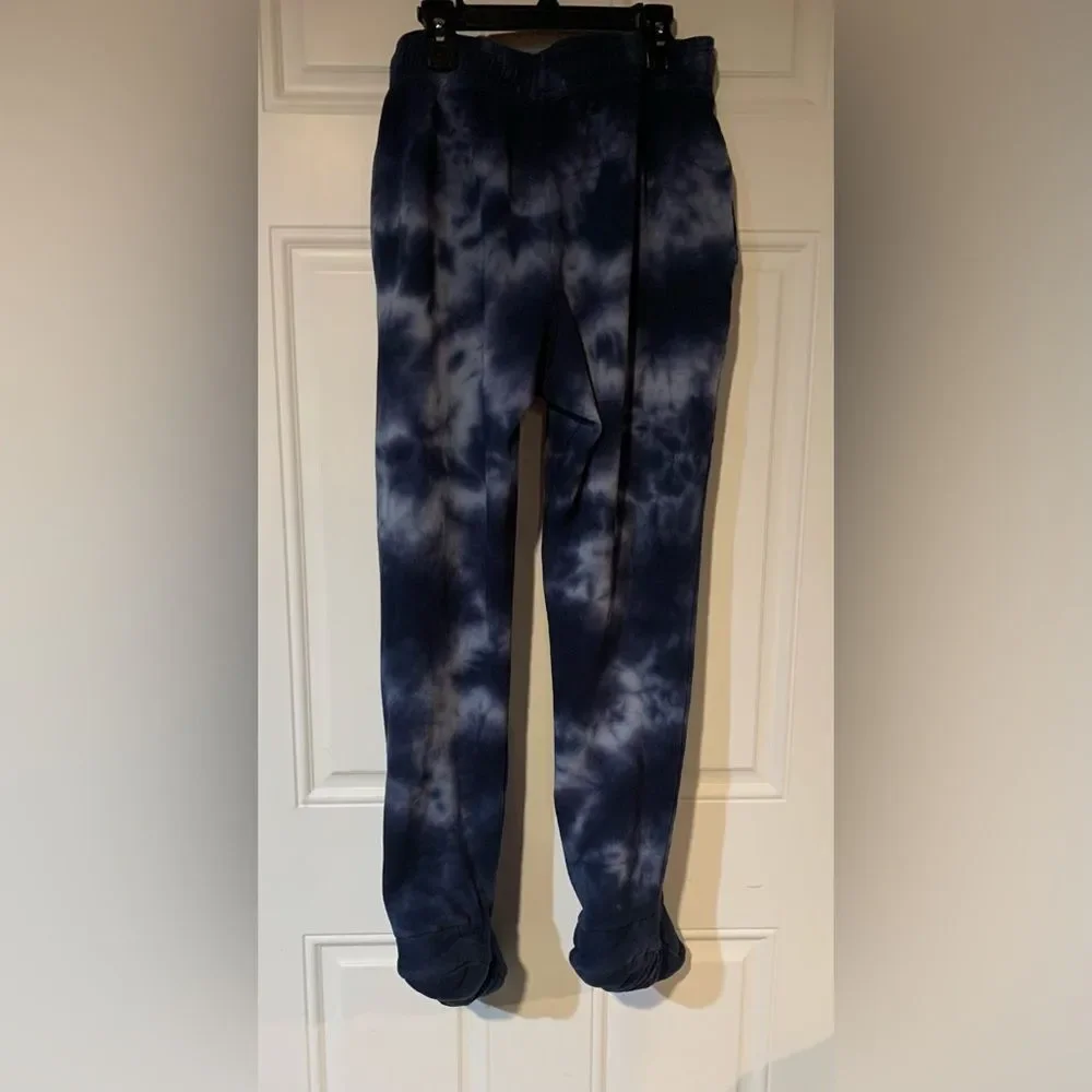Blue and White Tie-Dye Joggers with Stretchy Comfort